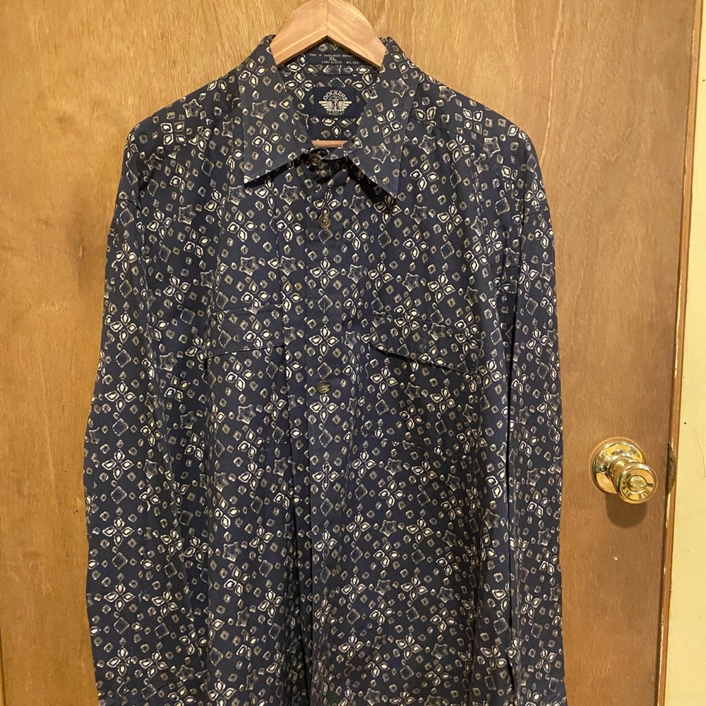 Dockers blue button down shirt xl pattern